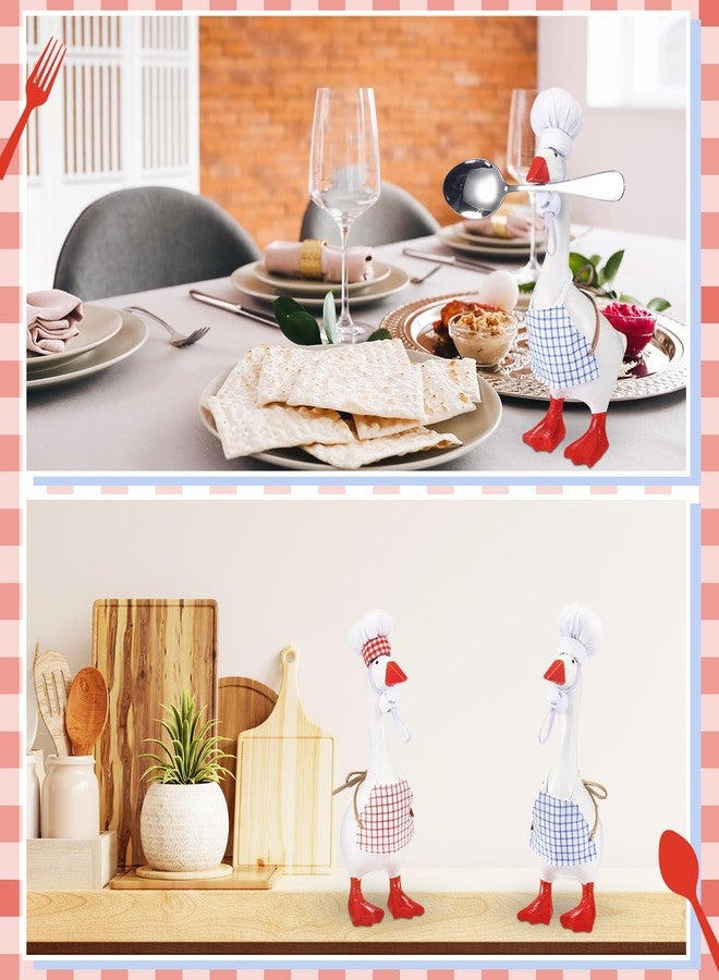 Sunnymove 2 Packs Mini Goose Chef Outfits Chef Hats and Aprons for 7-inch Desk Goose Statue Christmas Desk Decor Cute Magnetic Duck Costume Decor Christmas Gift - Image 5
